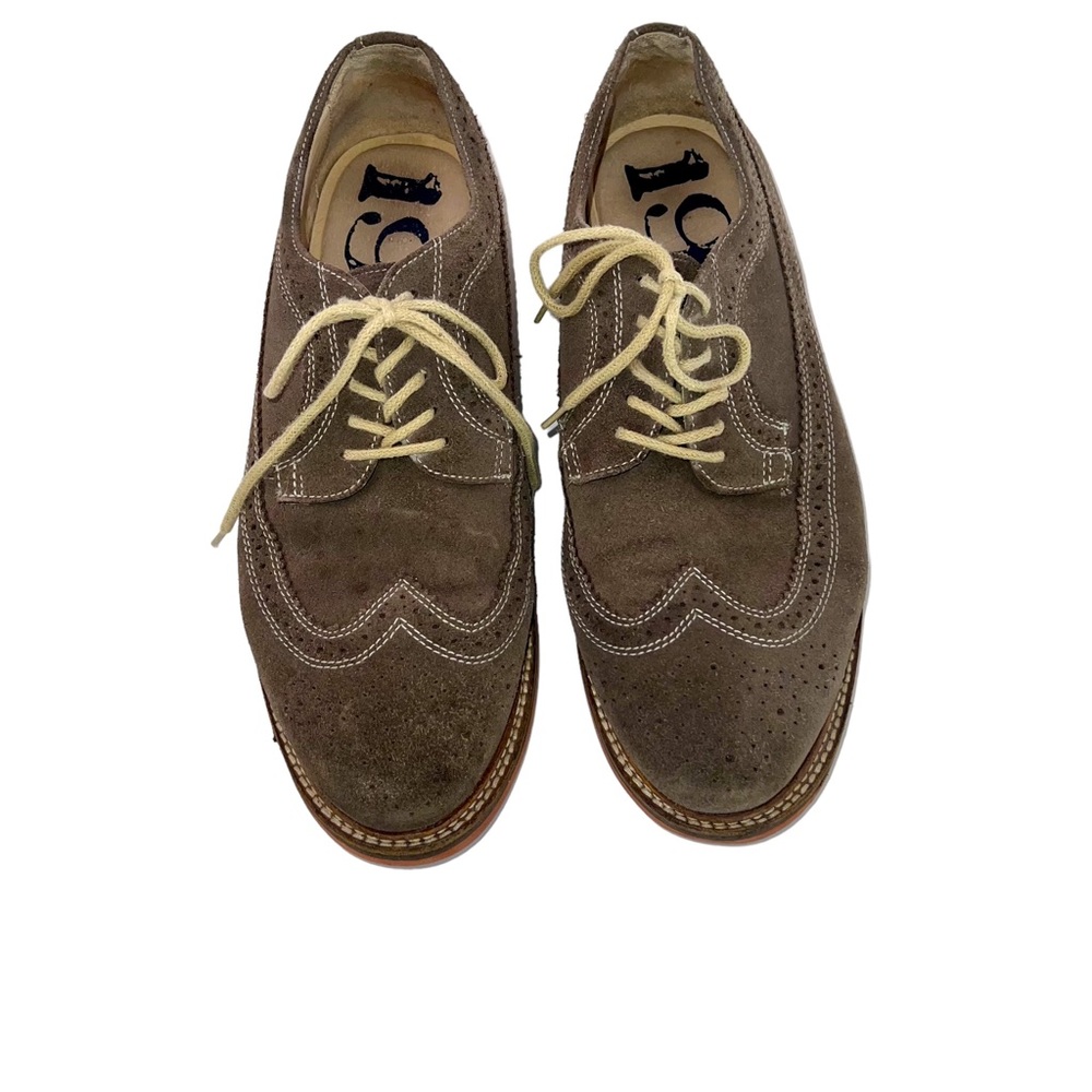 1901 Wing Tip Shoes-Suede, Leather Brown And Terracotta Soles Men’s Size 9.5 M